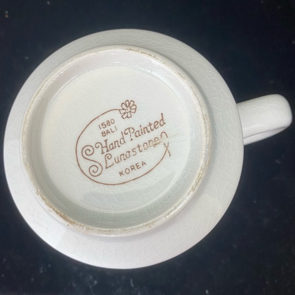 Vntg Sugar & Creamer Set 1580 Bali Lunastone Korea - Picture 7 of 16